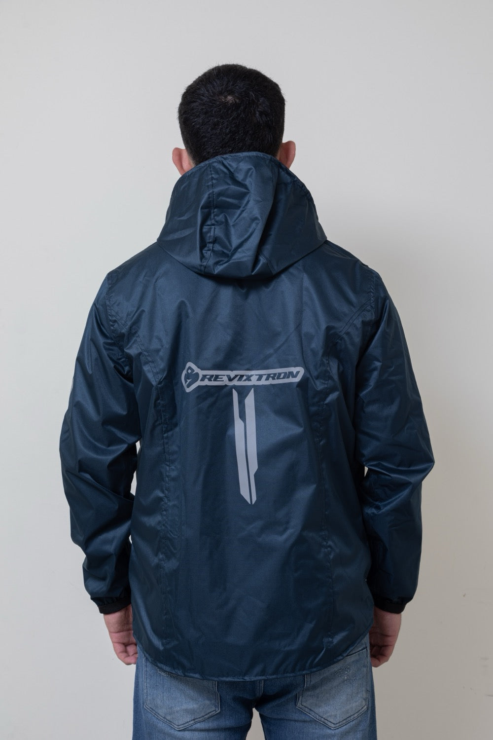 Chaqueta doble faz impermeable azul y negra