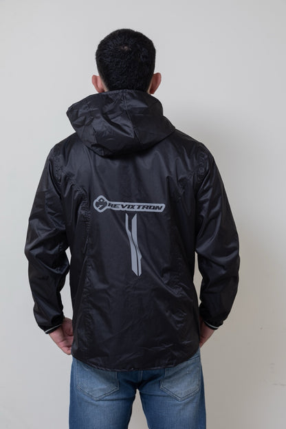 Chaqueta doble faz impermeable azul y negra