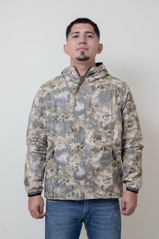 Chaqueta doble faz impermeable camuflada