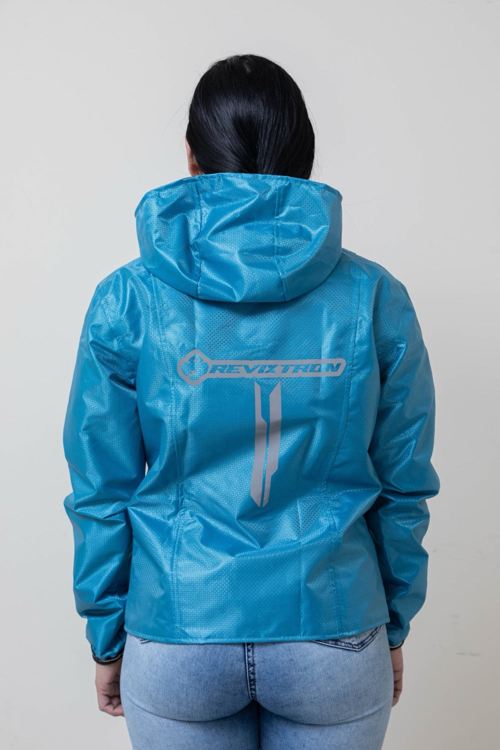 Chaqueta doble faz impermeable turquesa