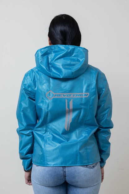 Chaqueta doble faz impermeable turquesa