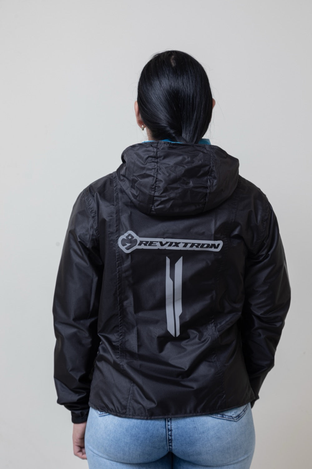 Chaqueta doble faz impermeable turquesa