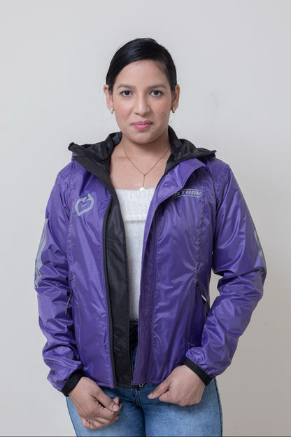 Chaqueta doble faz impermeable morada