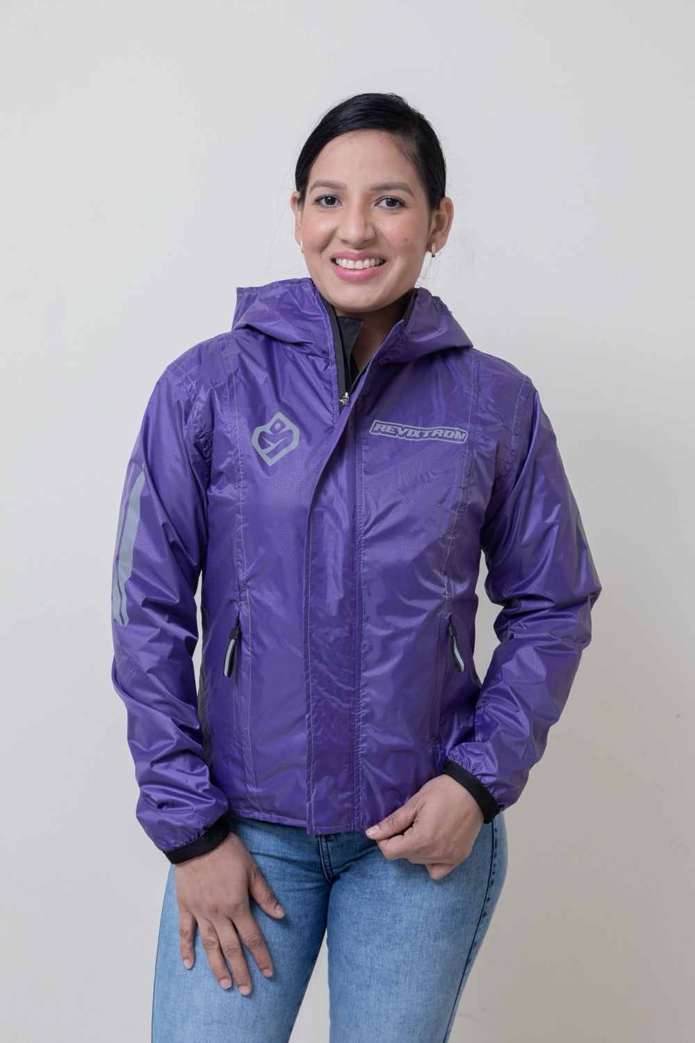 Chaqueta doble faz impermeable morada
