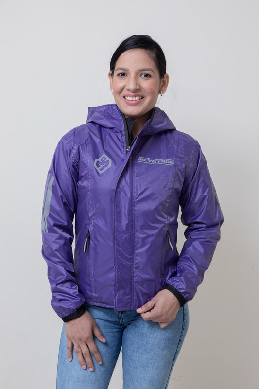 Chaqueta doble faz impermeable morada