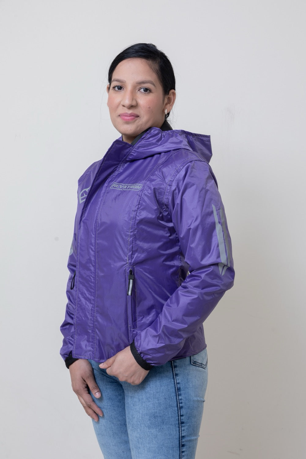 Chaqueta doble faz impermeable morada