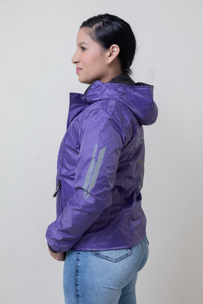 Chaqueta doble faz impermeable morada