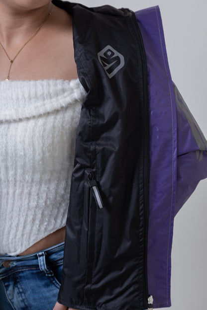 Chaqueta doble faz impermeable morada